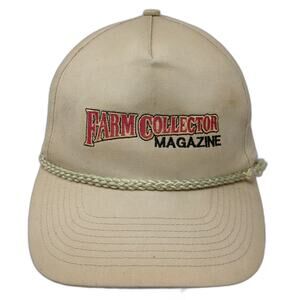 Falcon 5 Panel Beige Hat One Size Farm Collector Magazine Rope Strapback Twill